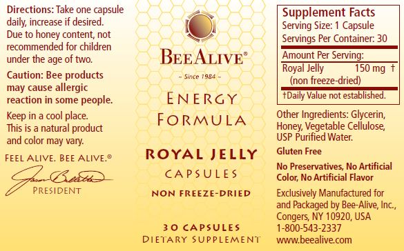 Energy Capsules label — Supplement Facts