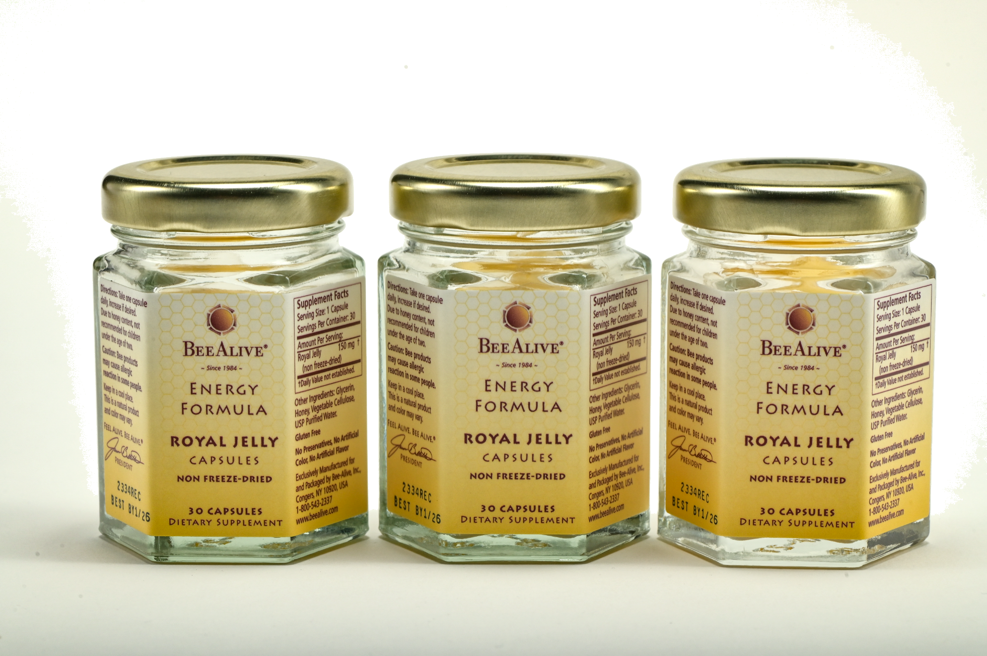 BeeAlive Energy Capsules &mdash; three-month supply